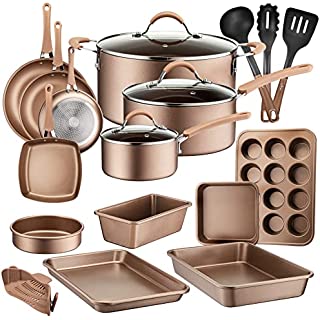 This image Preserves to NutriChef 20-Piece Nonstick Cookware set