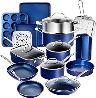 This image preserves to Granitestone Blue Nonstick Pots and Pans Set