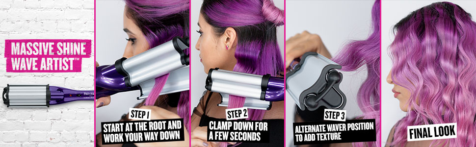 This image contains of how to use Bed Head  deep waver Hair curler