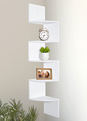 This Image preserves to the top 5 corner shelves of Greenco Corner Shelf Unit Wall Mount