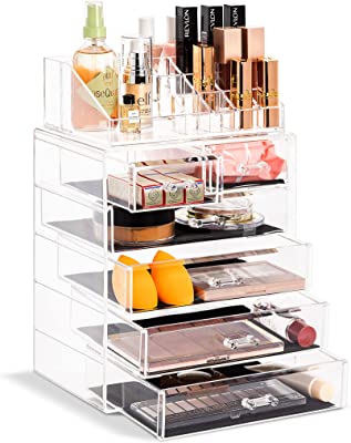 this image preserves to the  5 best makeup organizers in 2023 of Sorbus Clear Makeup Organizer