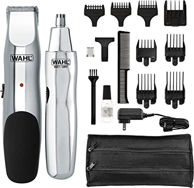 this image preserves to the top 5 trimmers for men in 2023 of Wahl Groomsman Rechargeable Beard Trimming kit