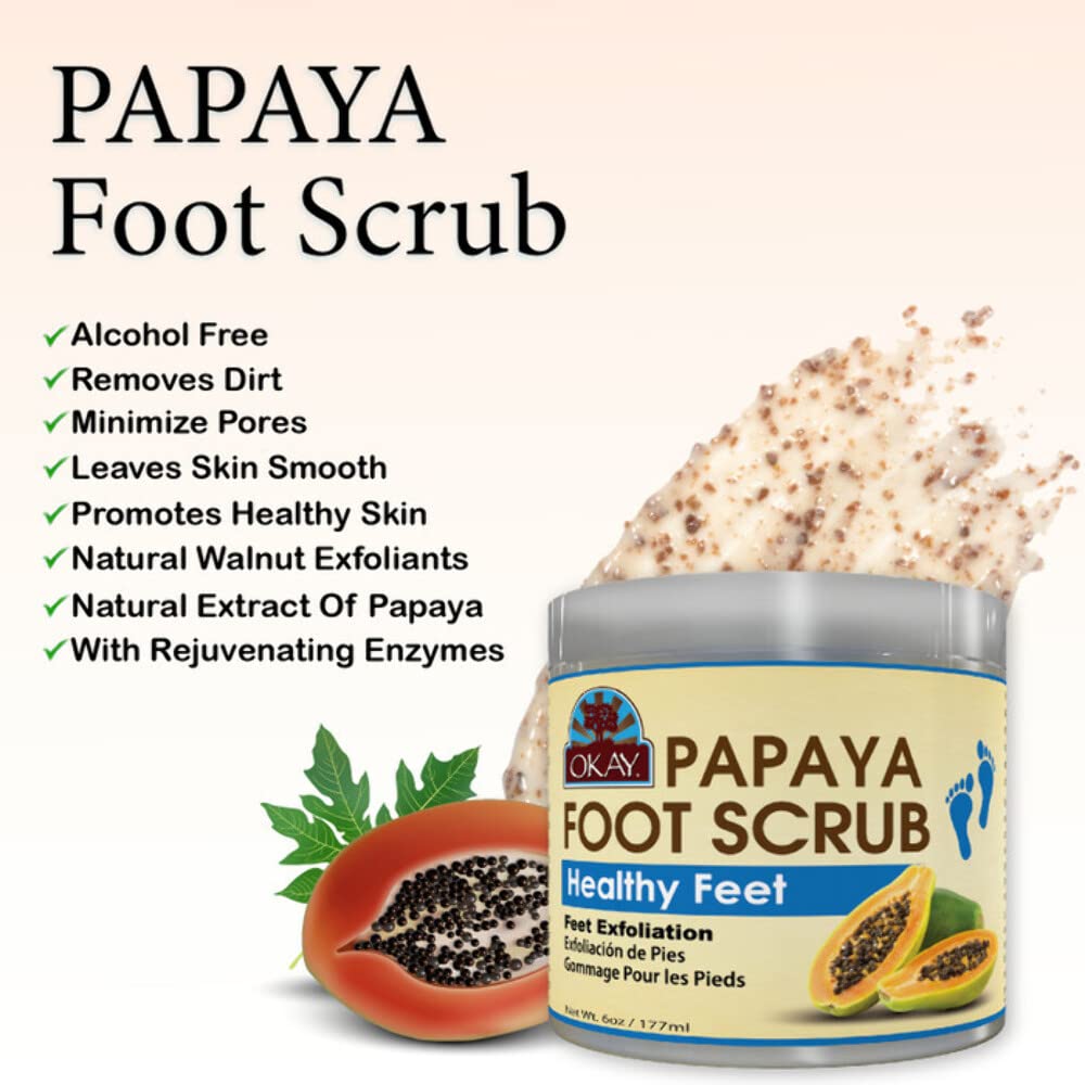 This image prefers to OKAY Papaya Foot Scrub